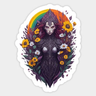 Floral woman watercolor Sticker